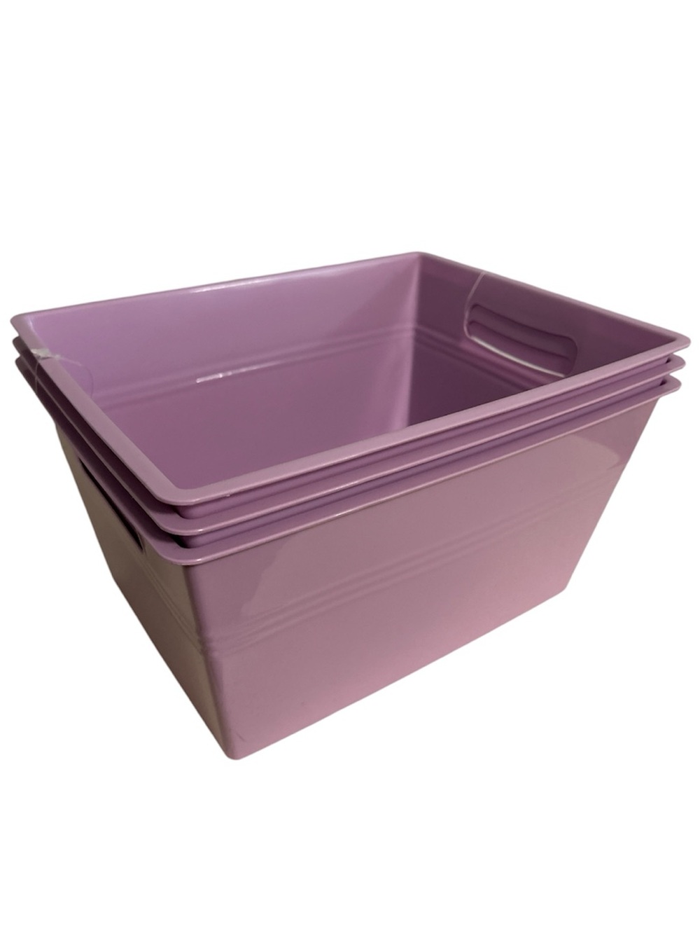 3-Pack Purple Plastic Storage Tub- Bin with Handles-Home Accents-Gift Basket-NEW